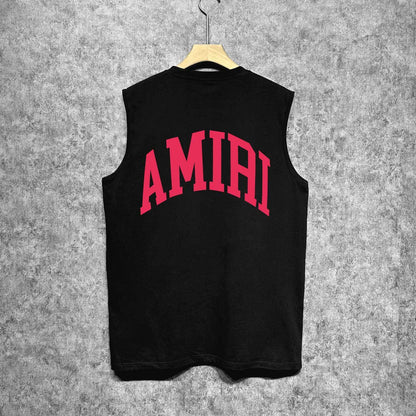 Amiri tank top with red lettered angled print