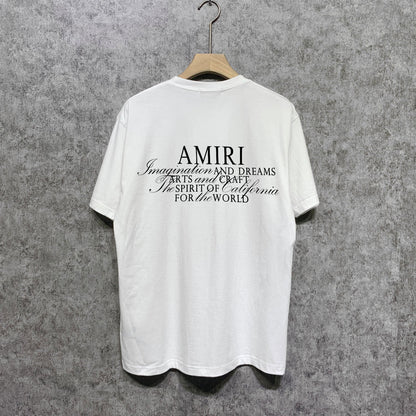 Amiri t shirts hollywood artistic font print short sleeve tee