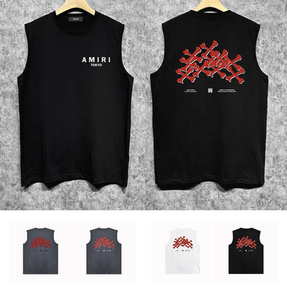 Amiri tank top tokyo bones print