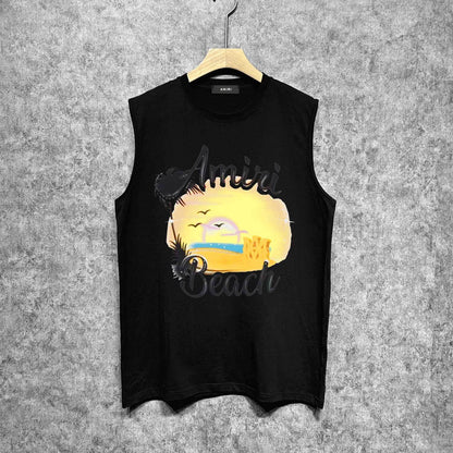 Amiri tank top colorful dusk print