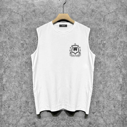Amiri tank top flower shield printing