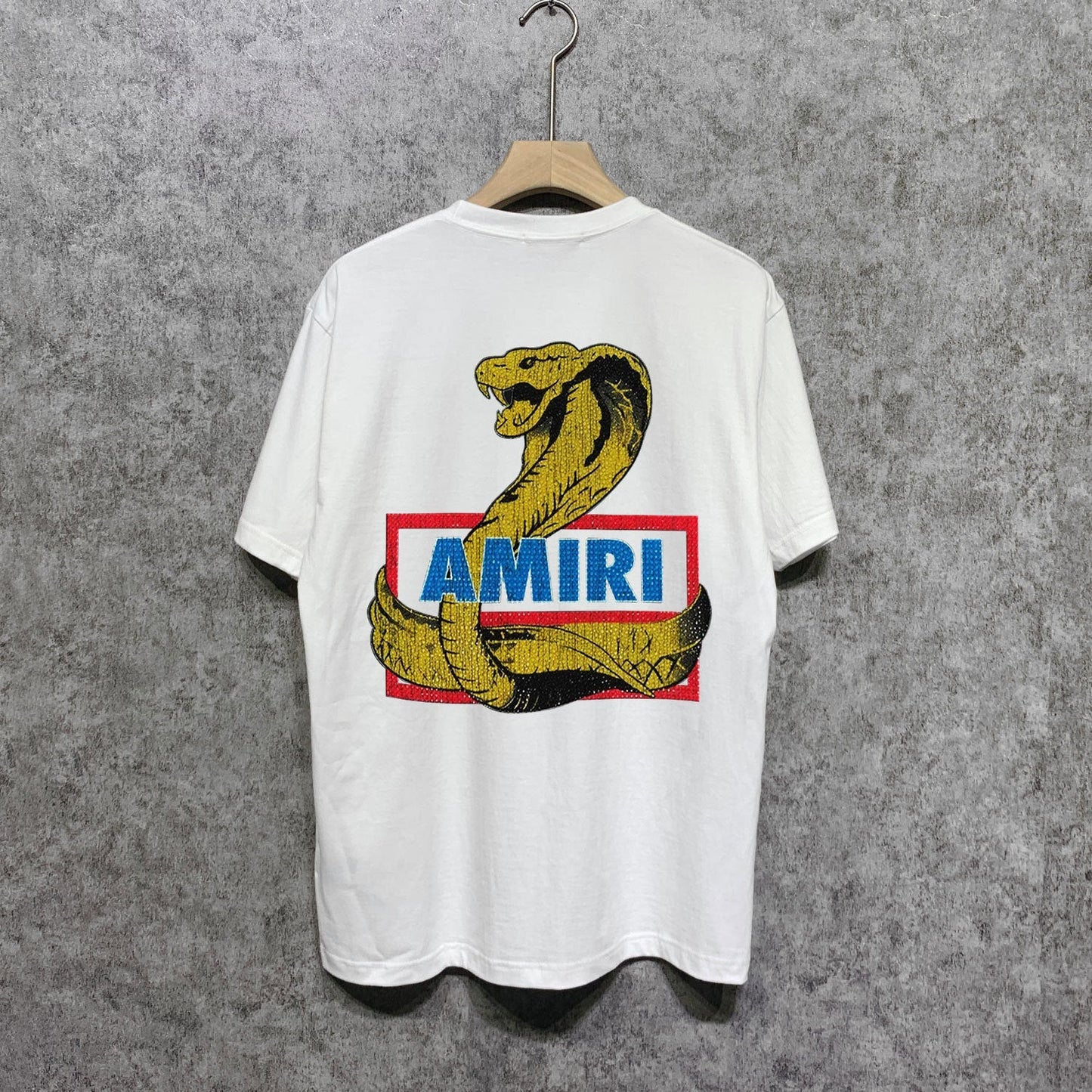 Amiri t shirts king cobra gold printing short sleeve