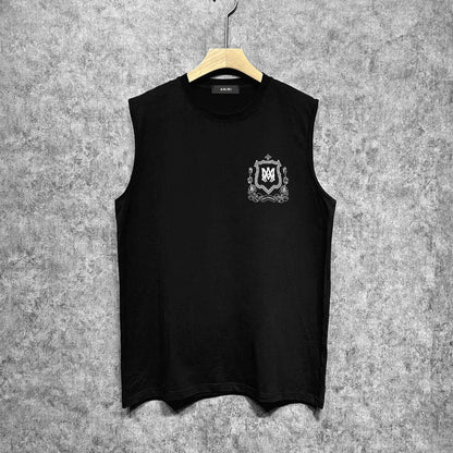 Amiri tank top flower shield printing