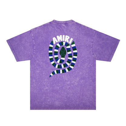 Amiri Washed Distressed T Shirt Printed Trendy Pure Cotton