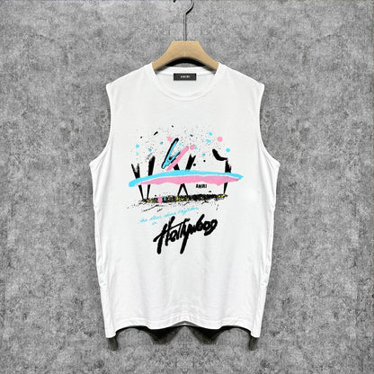 Amiri tank top hollywood rainbow printing