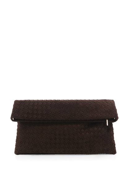 Alicia Clutch Bag Dark Cacao Suede