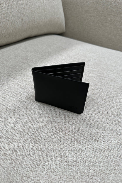 Leather Wallet Slit Black - FINAL SALE