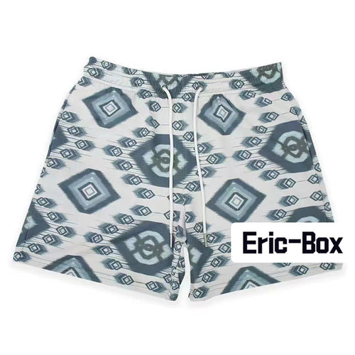 Geometric Ikat Mesh Shorts