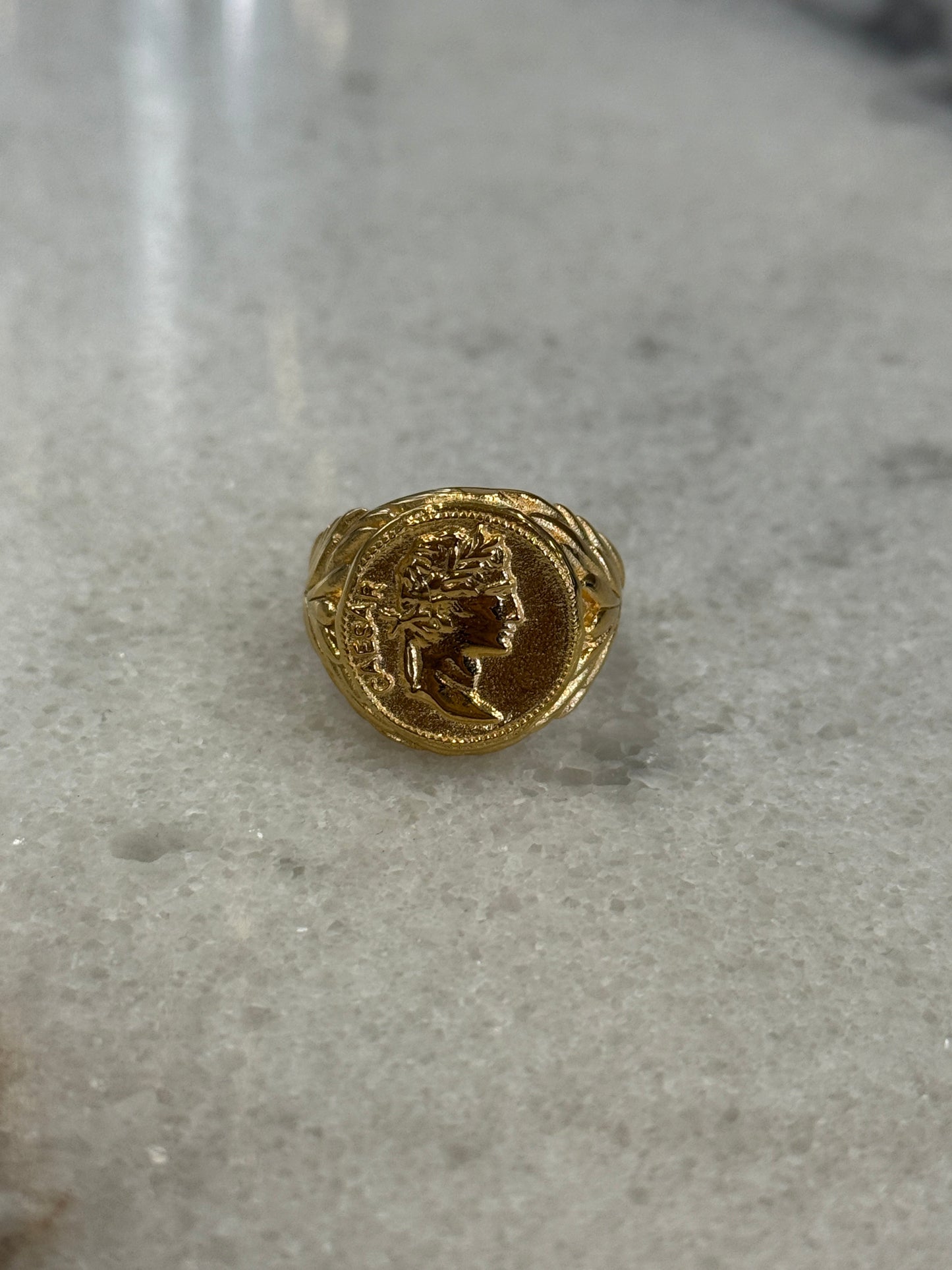 Coin Signet Ring Gold