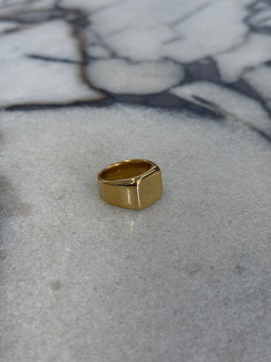 Bold Signet Ring Gold