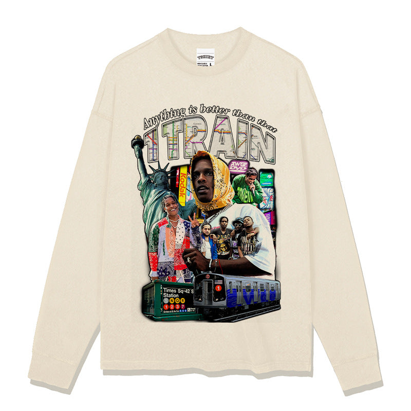 Asap Rocky T Shirts A $AP ASAP ROCKY Loose Print Short Sleeve T-Shirt Men's and Women's