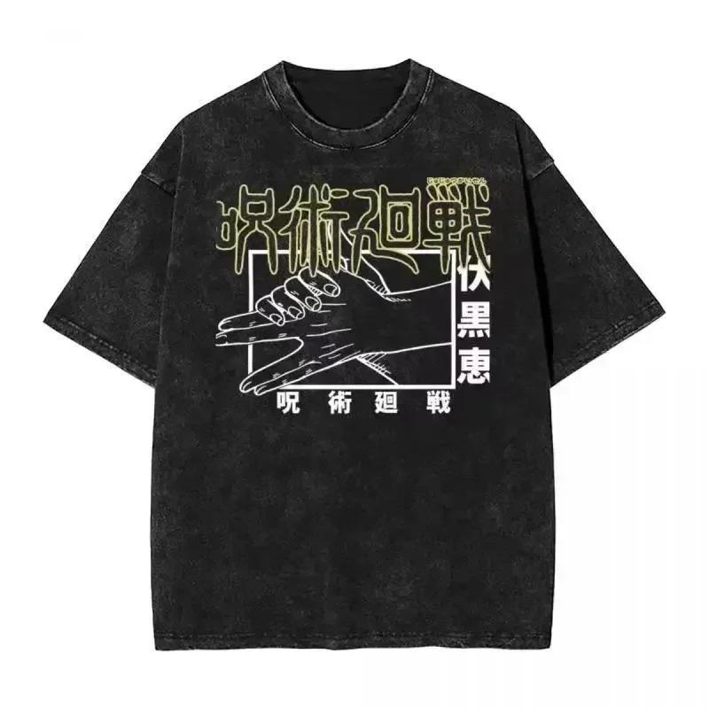 2024Japan Anime Print Oversize Cotton Mens Vintage TShirt