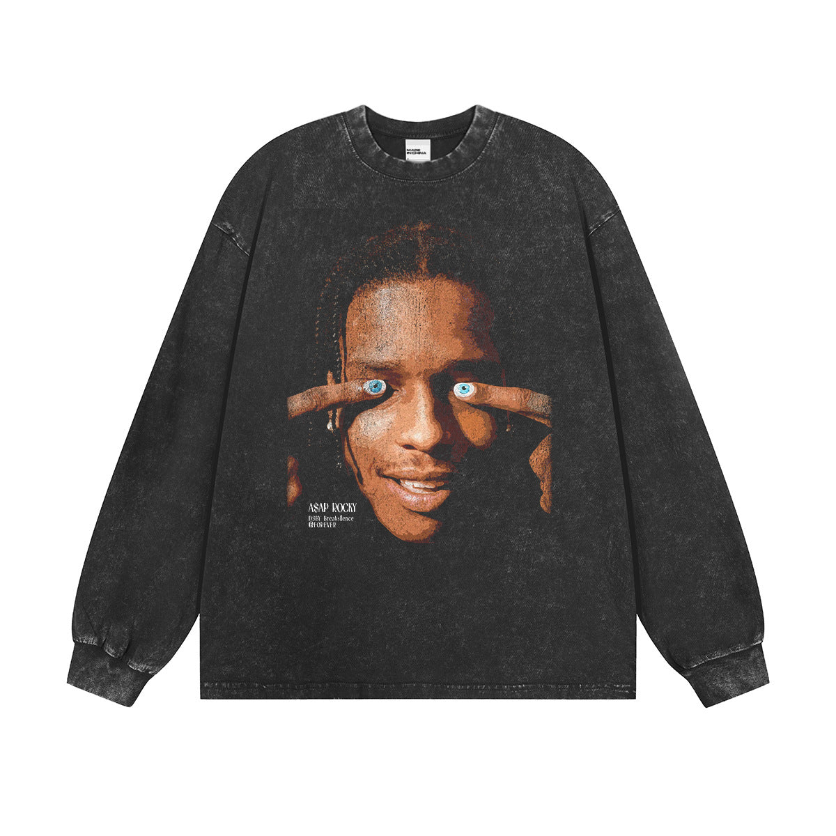Asap Rocky Hoodie ASAP ROCKY Printed Short Sleeve T-Shirt Men's Long Sleeve