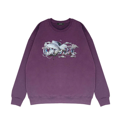 Amiri Long Sleeved Shirt Fashion Brand Crew Sweatshirts round Neck Sweater