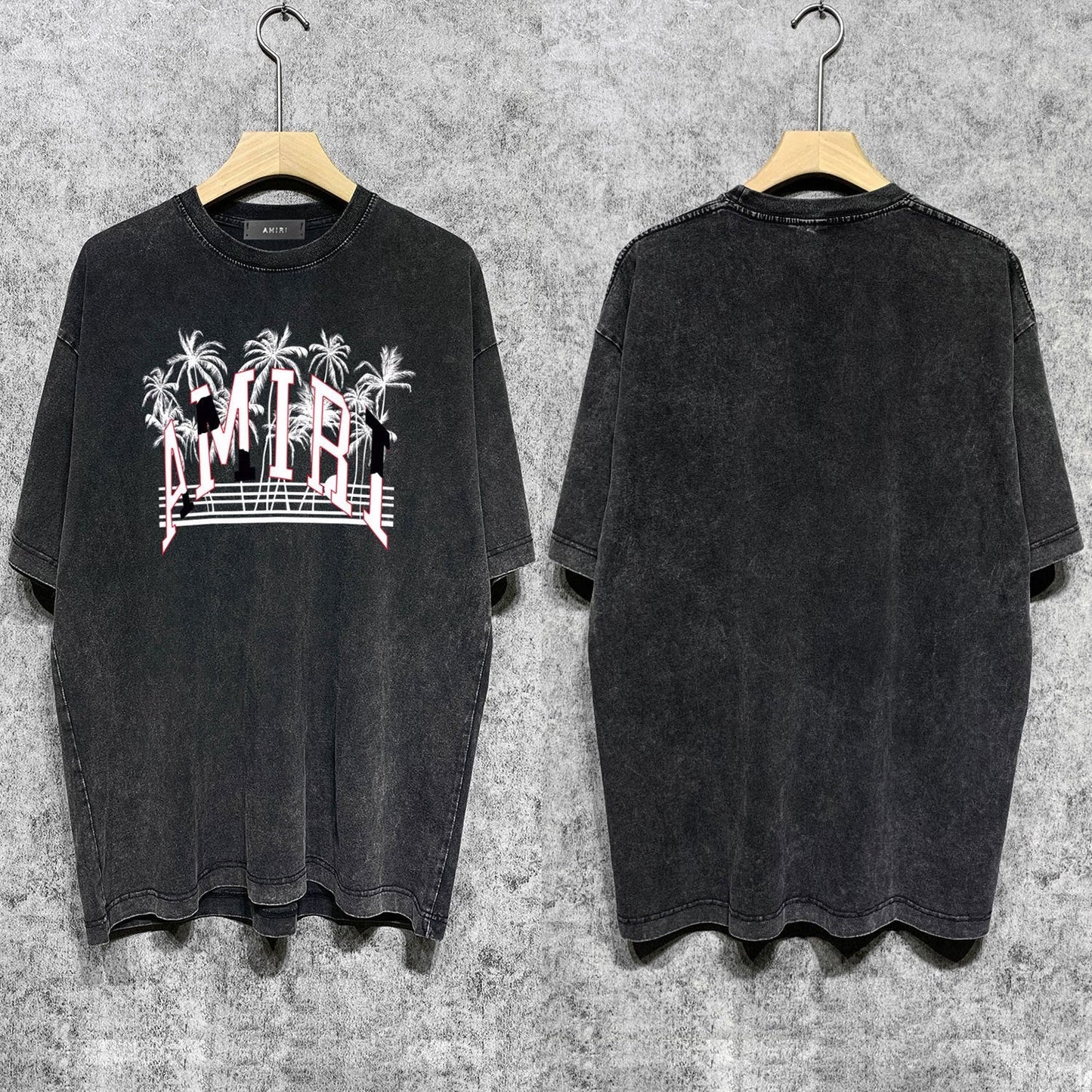 Amiri T-shirt Washed and Worn Retro Short Sleeve T-shirt
