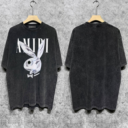 Amiri T-shirt Washed and Worn Retro Short Sleeve T-shirt
