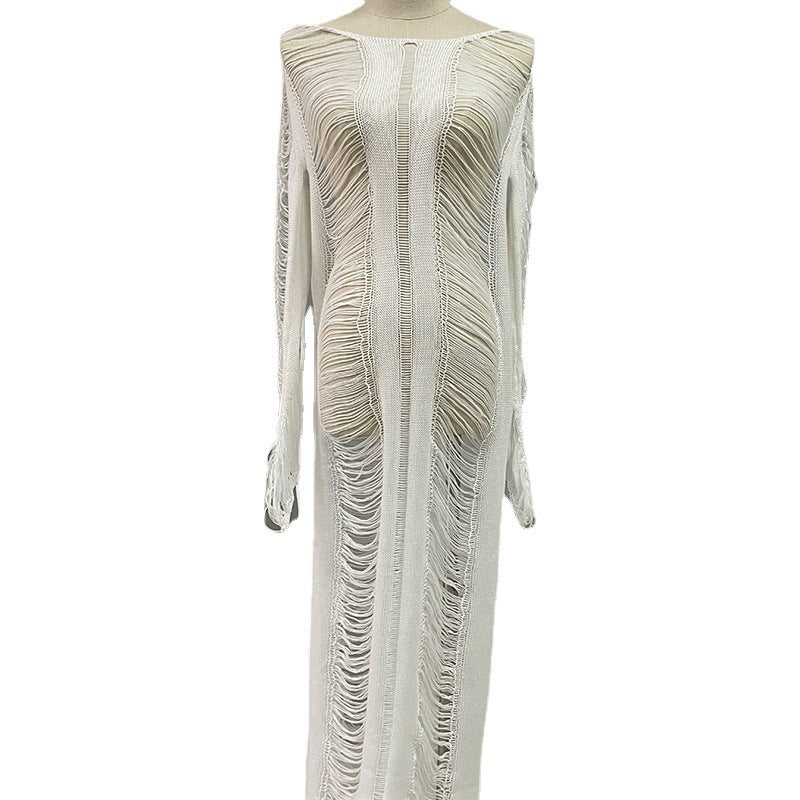 Beach Sweater Dress Summer Sexy Knitted Cutout Beach Bikini Swimsuit Blouse