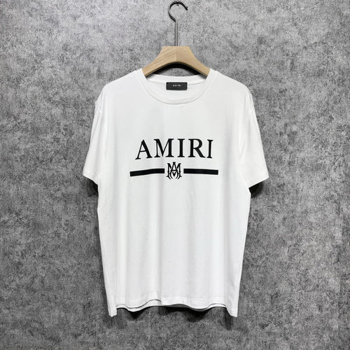 Amiri T Shirt Gold Cup Letter Printed Round Neck