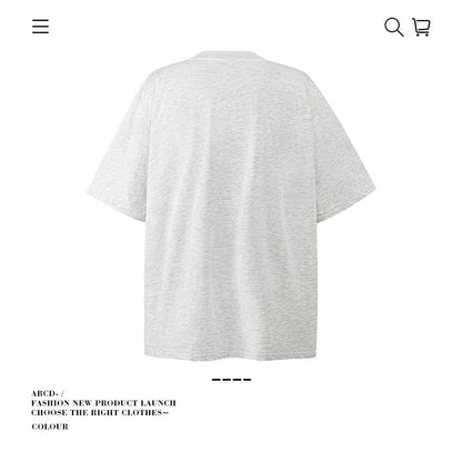 American vintage street T-shirt pure cotton retro men's and women's summer loose half sleeves