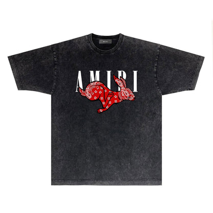 Amiri T-shirt Washed and Worn Retro Short Sleeve T-shirt