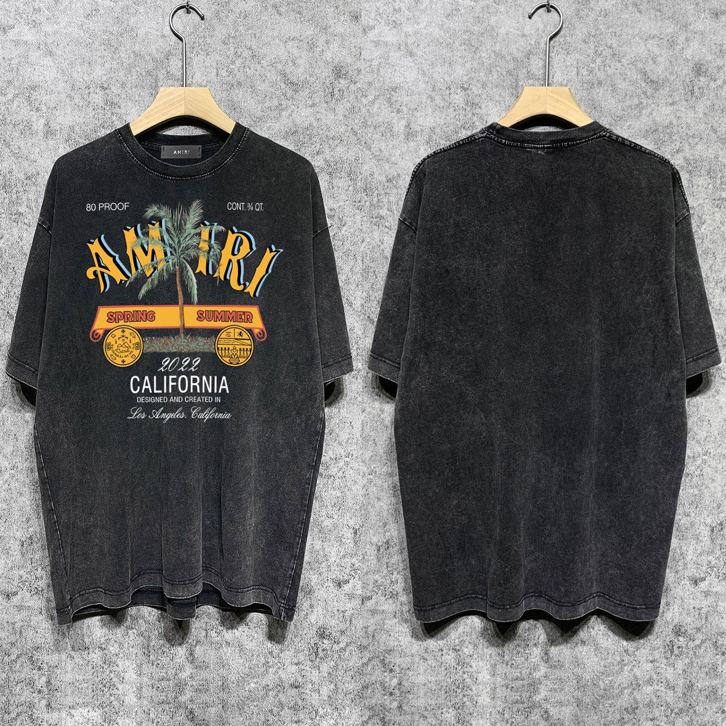 Amiri T-shirt Washed and Worn Retro Short Sleeve T-shirt