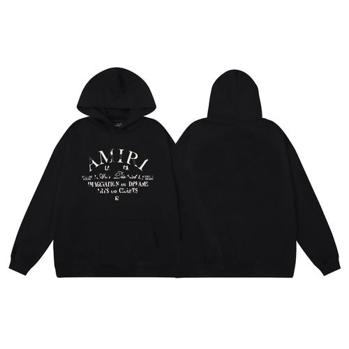 Amiri Hoodie Letter Print Hooded Sweater Loose Men and Women
