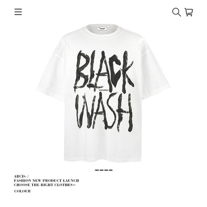 American vintage street T-shirt pure cotton retro men's and women's summer loose