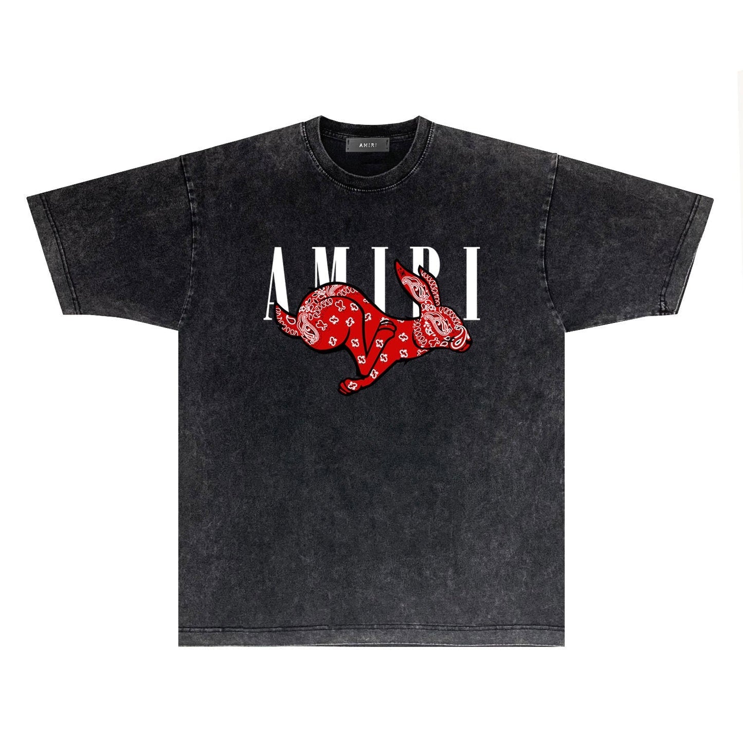 Amiri T-shirt Washed and Worn Retro Short Sleeve T-shirt