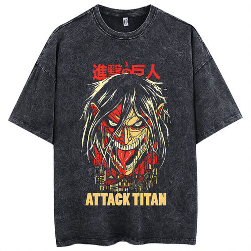 Anime Attack On Titan T-Shirt Hip Hop Oversized Streetwear