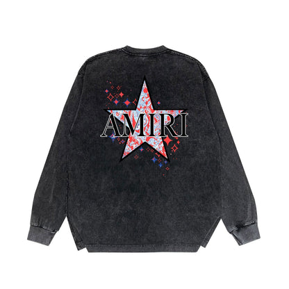 Amiri Long-Sleeve Shirt Vintage Washed and Worn Vintage Long Sleeve T-shirt