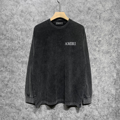 Amiri Long-Sleeve Shirt Creative Pattern Vintage Long Sleeve T-shirt