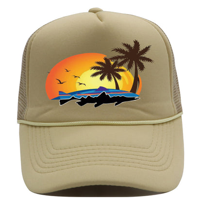 Bass Pro Shops Hat Summer Outdoor Surfing Shade Baseball Cap Sunscreen Printed Fishing Net Cap