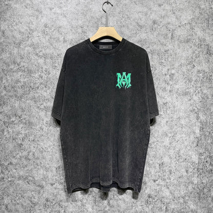 Amiri T-shirt Washed and Worn Retro Short Sleeve T-shirt