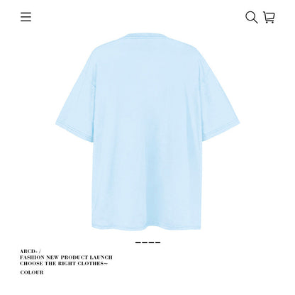 American vintage street T-shirt pure cotton men's and women's summer loose