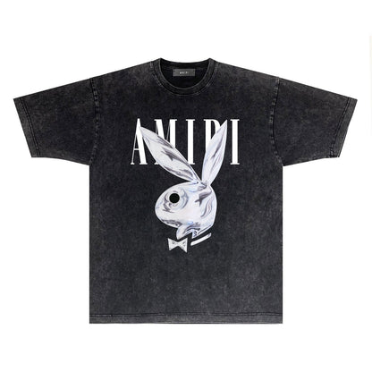 Amiri T-shirt Washed and Worn Retro Short Sleeve T-shirt