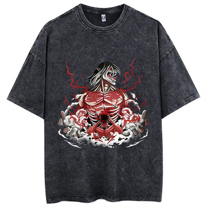 Anime Attack On Titan T-Shirt Hip Hop Oversized Streetwear