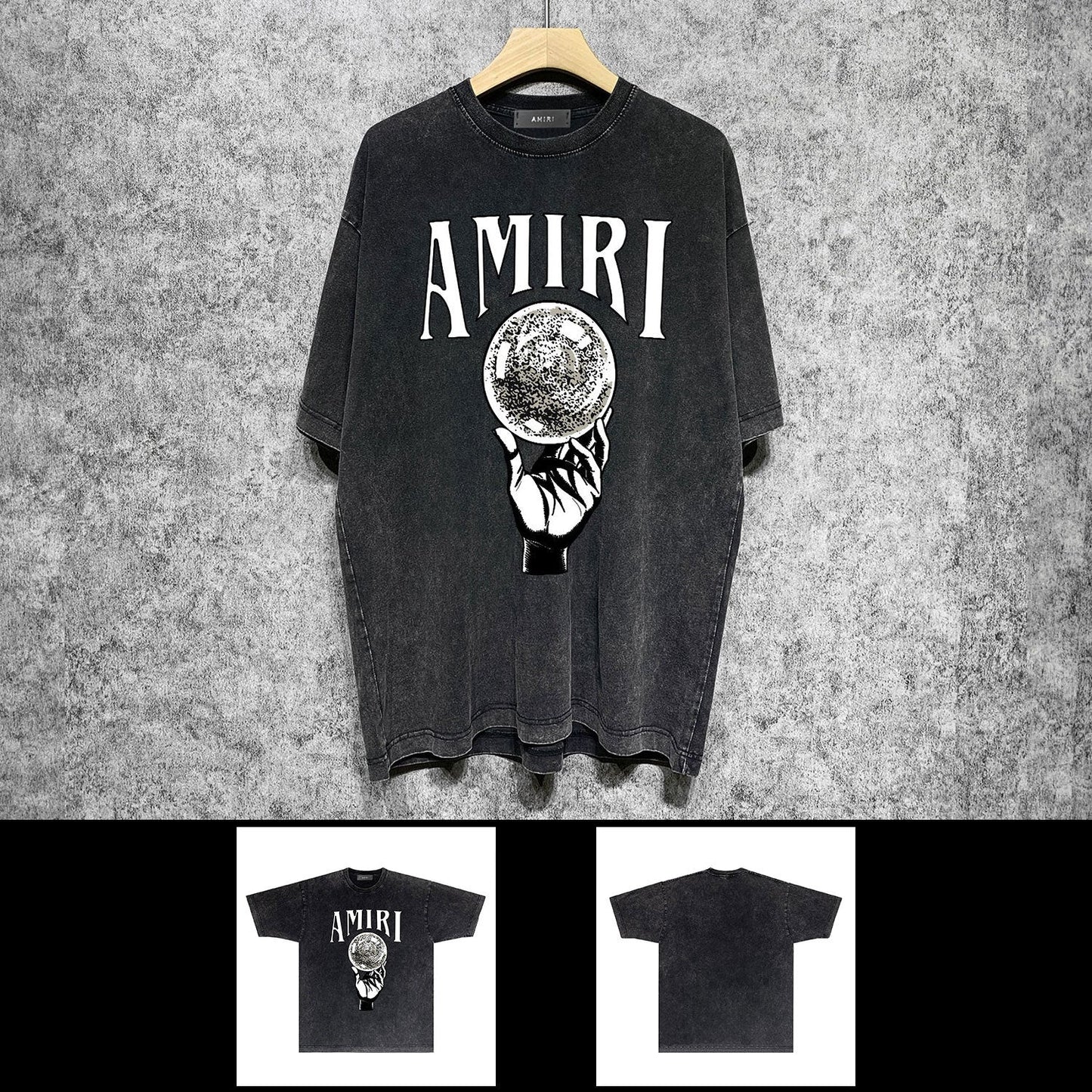 Amiri T-shirt Washed and Worn Retro Short Sleeve T-shirt