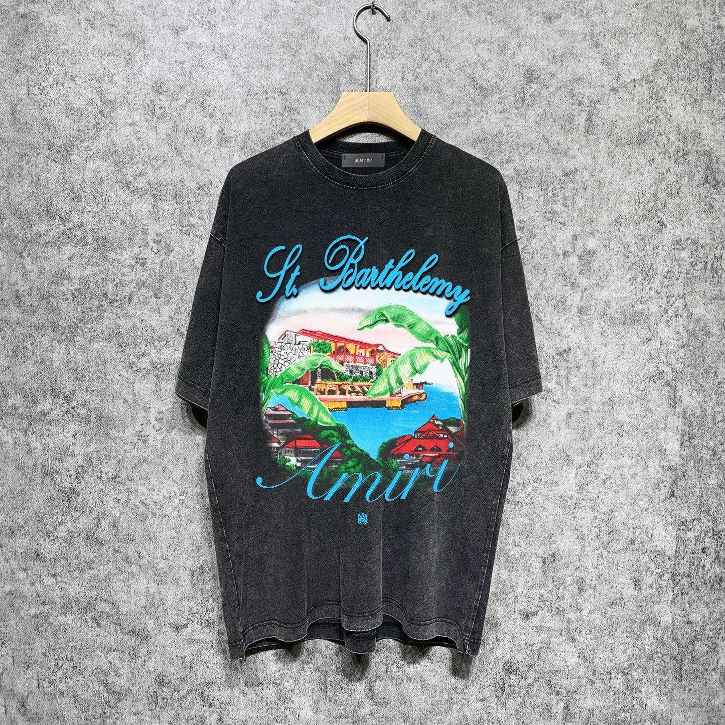 Amiri T Shirts Washed and Worn Retro Short Sleeve T-shirt