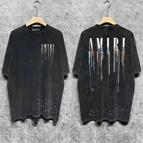 Amiri T-shirt Washed and Worn Retro Short Sleeve T-shirt