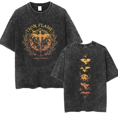 Basgiath War College Vintage Washed T Shirt Fourth Wing Drag