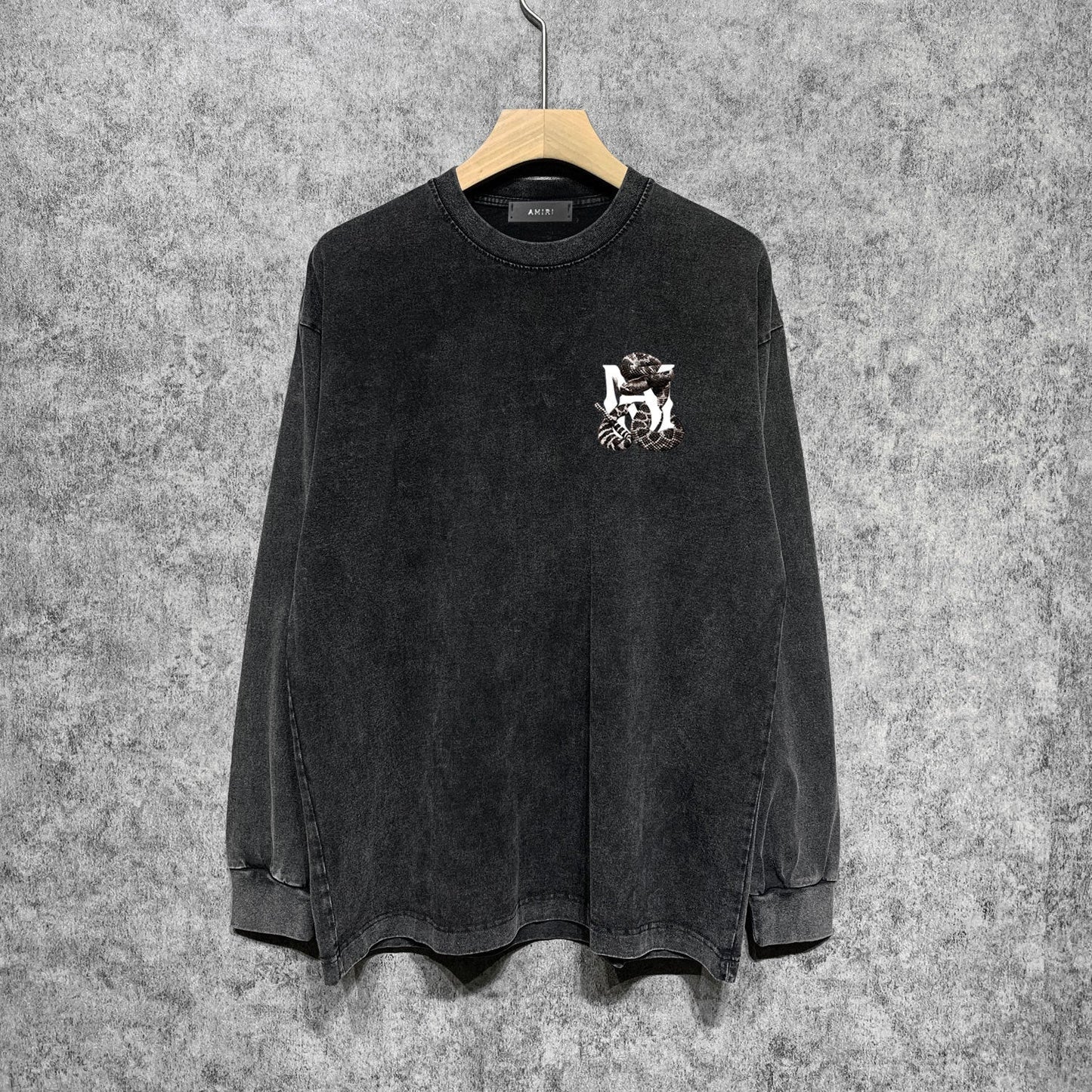 Amiri Long-Sleeve Shirt Python Pattern Vintage Long Sleeve T-shirt