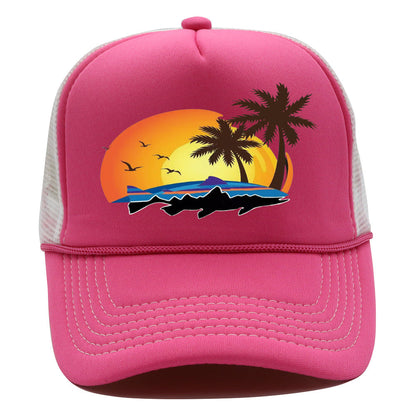 Bass Pro Shops Hat Summer Outdoor Surfing Shade Baseball Cap Sunscreen Printed Fishing Net Cap