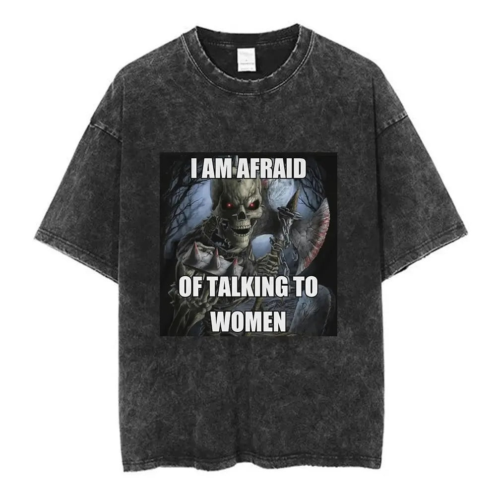 Autism Skeleton Meme T Shirt Funny Skull Men Women Fashion