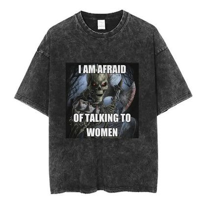 Autism Skeleton Meme T Shirt Funny Skull Men Women Fashion