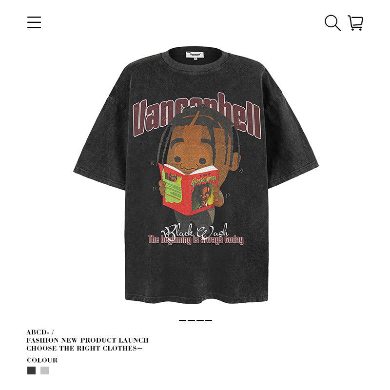 American vintage street T-shirt vintage loose for men and women