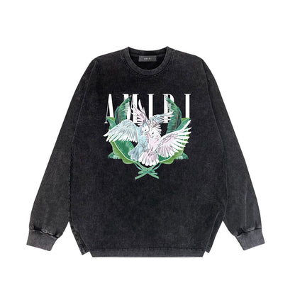 Amiri Long-Sleeve Shirt Vintage Washed and Worn Vintage Long Sleeve T-shirt