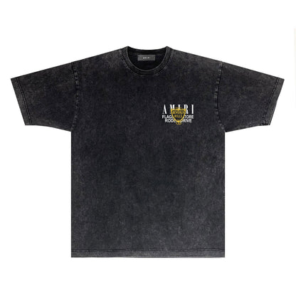 Amiri T-shirt Washed and Worn Retro Short Sleeve T-shirt
