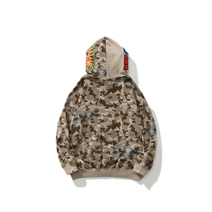 Bathing Ape Hoodie Shark Sewn Large Pocket Zip Hooded Cardigan Sweater Jacket