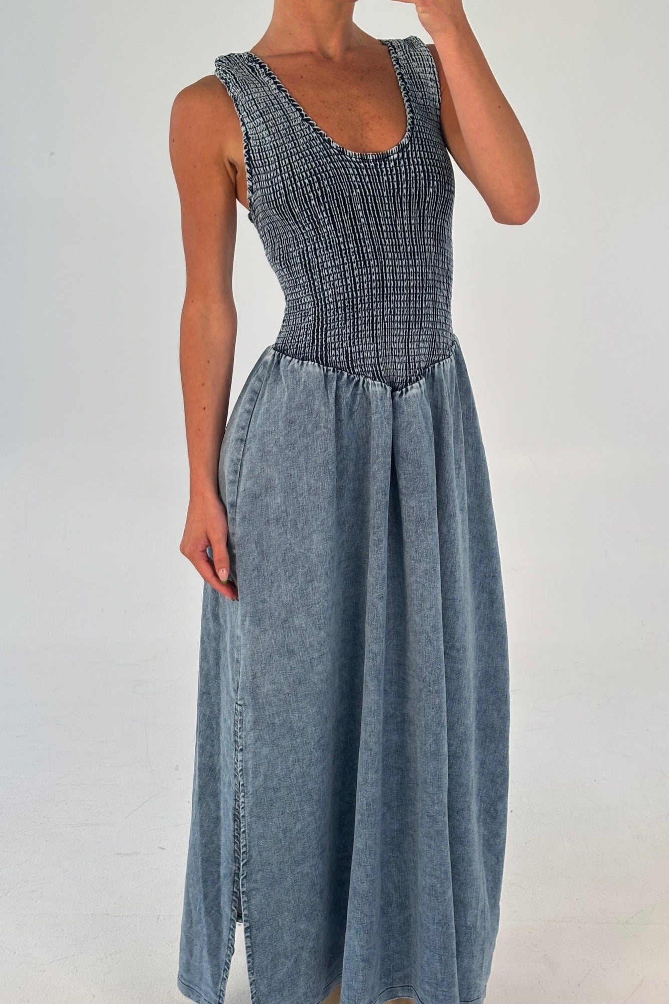 Hattie Maxi Dress Denim Blue - FINAL SALE