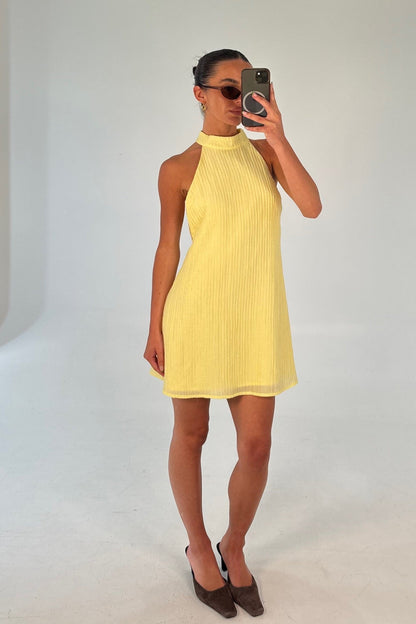 Catalina Mini Dress Lemon - FINAL SALE